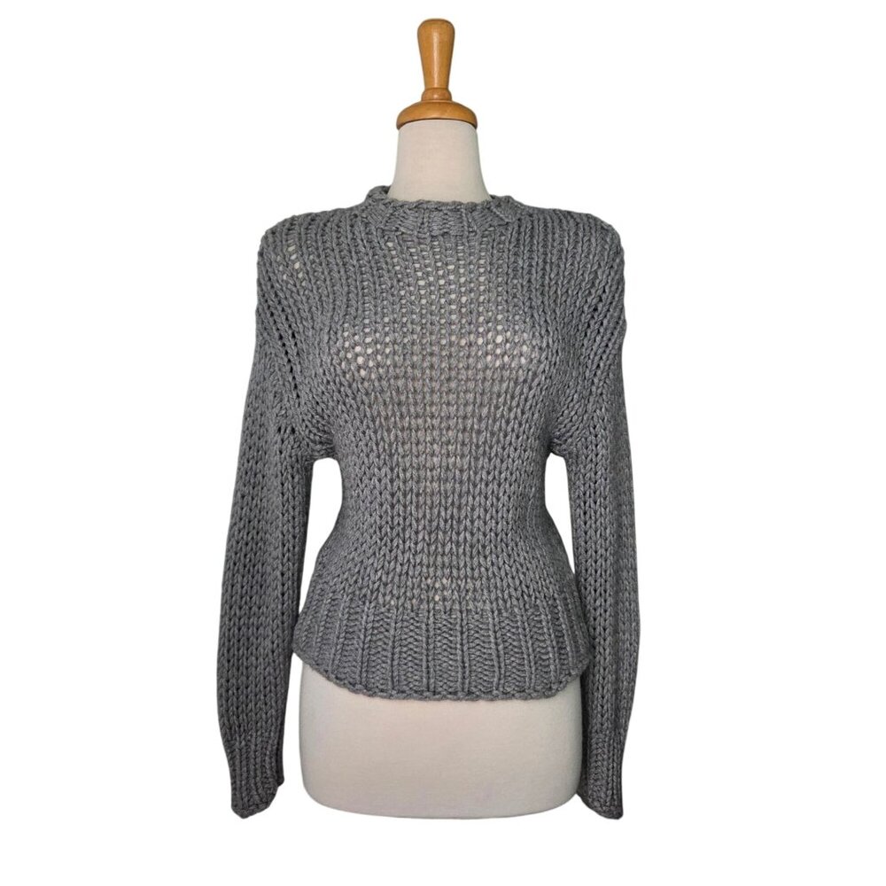 Officine Générale Bateau Chunky Knit Gray Sweater Women's M Preppy Minimalist